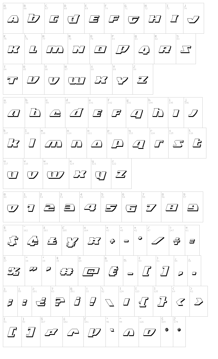 Black Bishop font map
