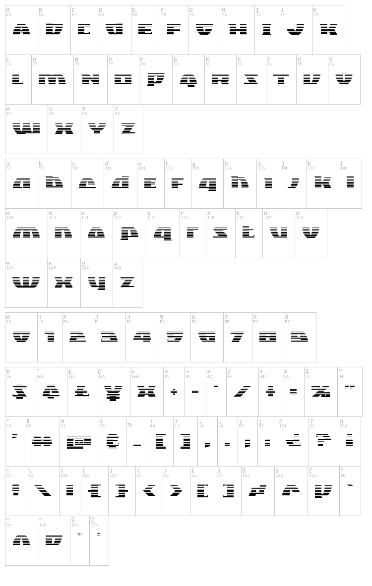 Black Bishop font map