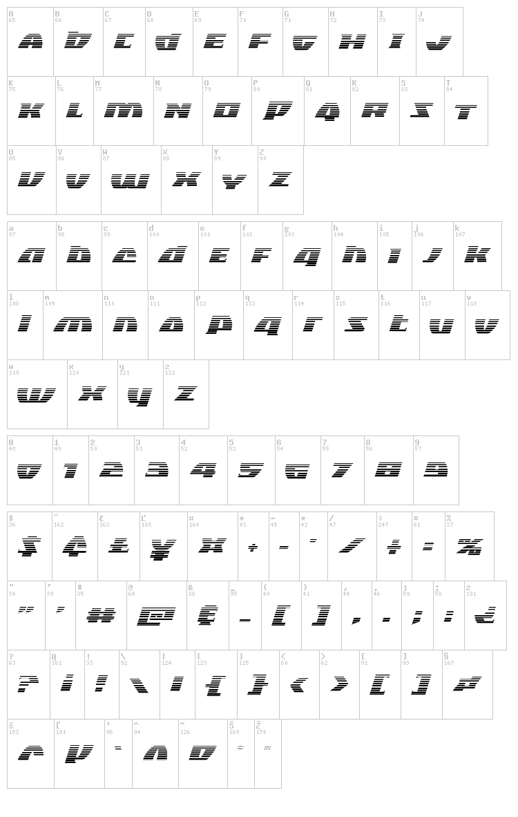 Black Bishop font map