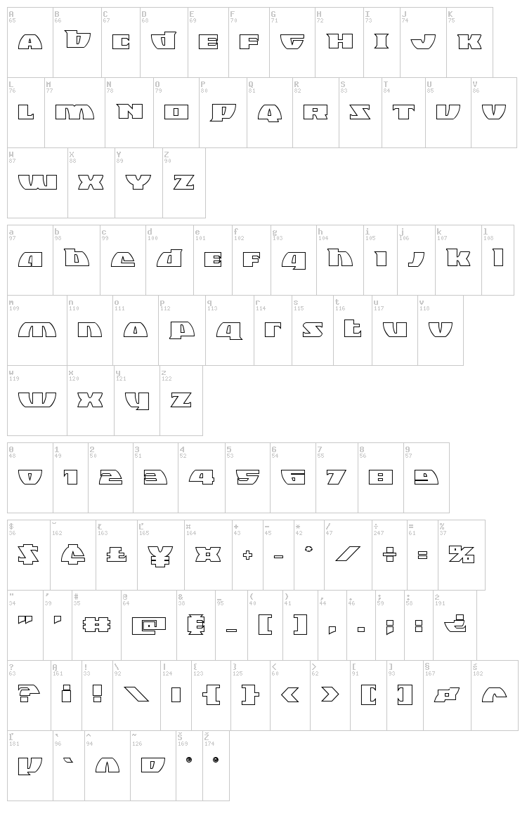 Black Bishop font map