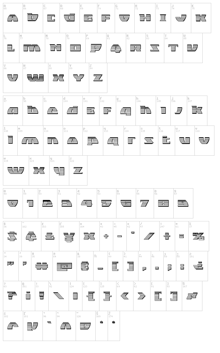 Black Bishop font map