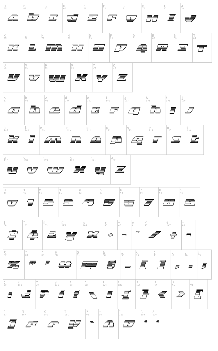 Black Bishop font map