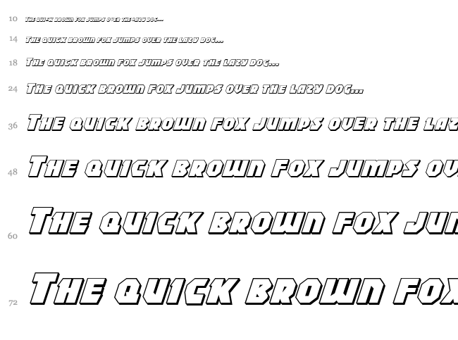 Blitzstrike font waterfall