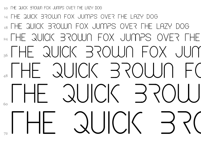 CF Spaceship font waterfall