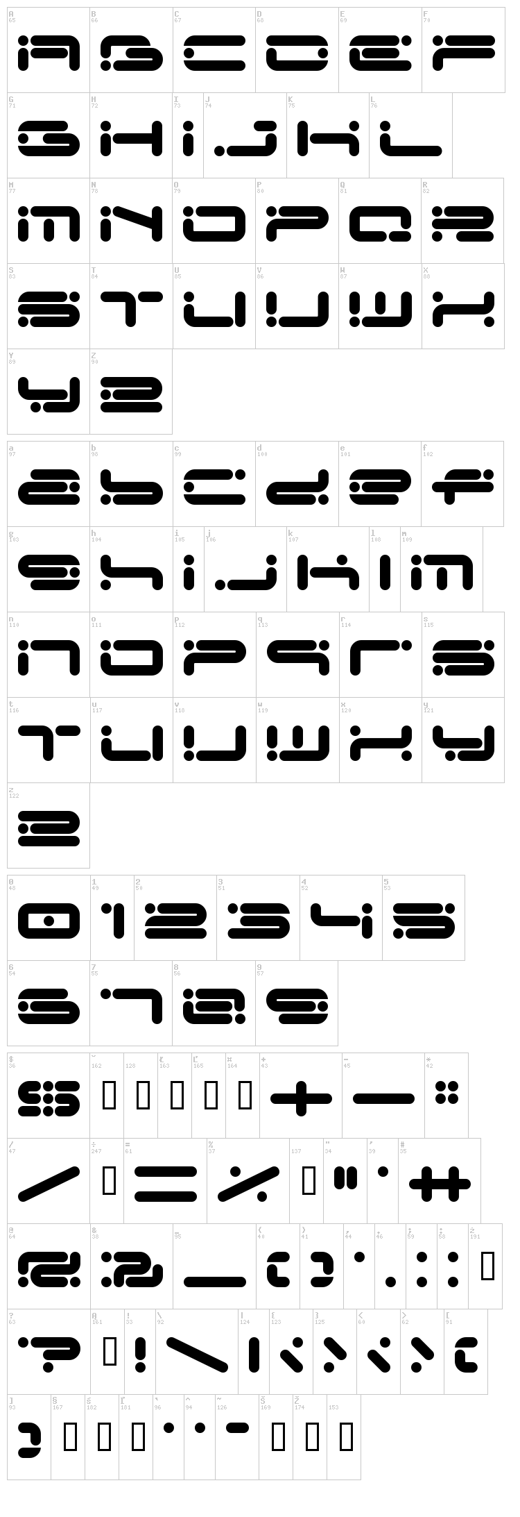 Chicory font map