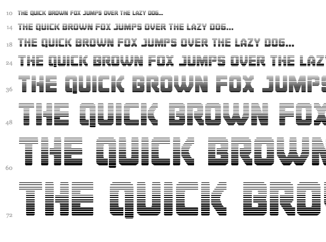 Cyborg Rooster font waterfall