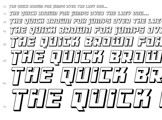 Dangerbot font waterfall