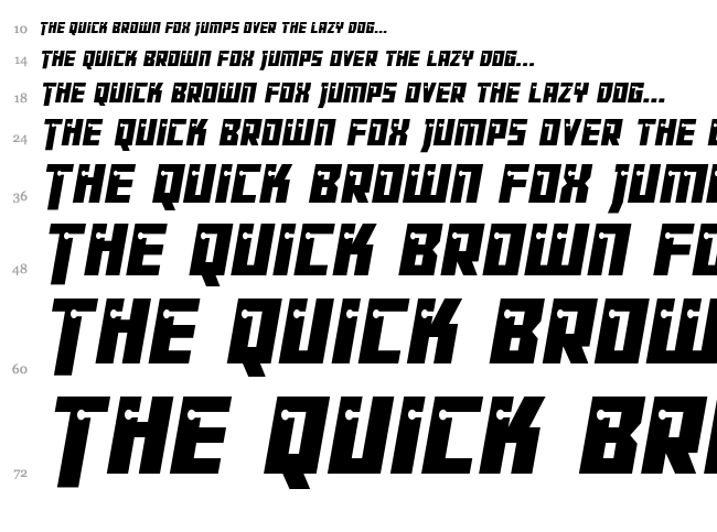 Dangerbot font waterfall