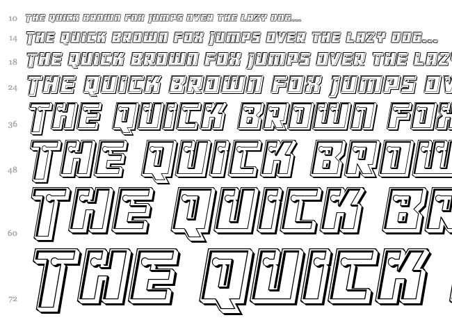 Dangerbot font waterfall
