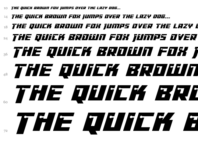 Dangerbot font waterfall