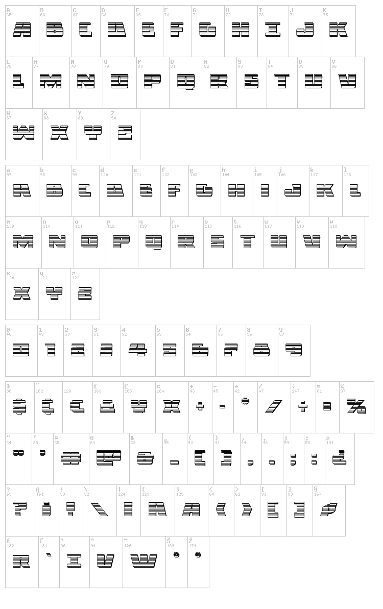 Dark Alliance font map