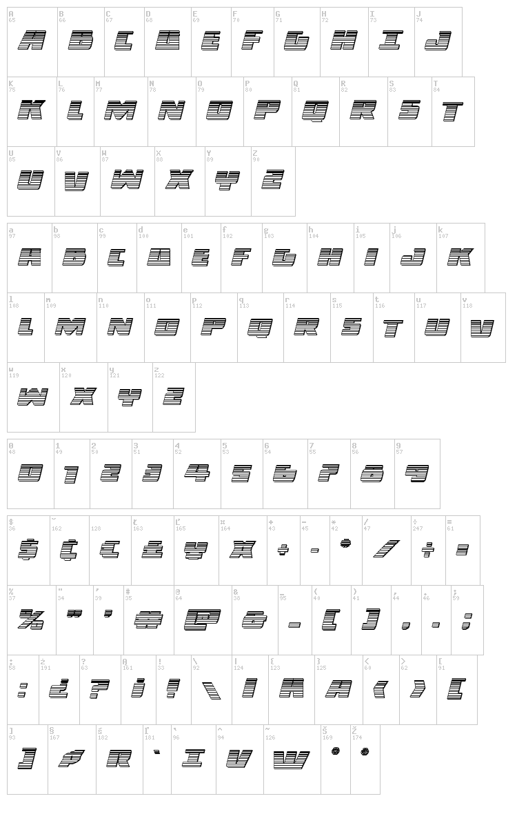 Dark Alliance font map