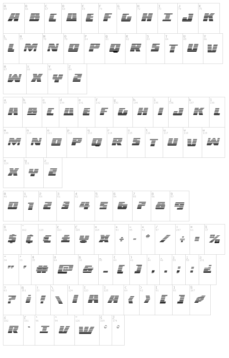 Dark Alliance font map
