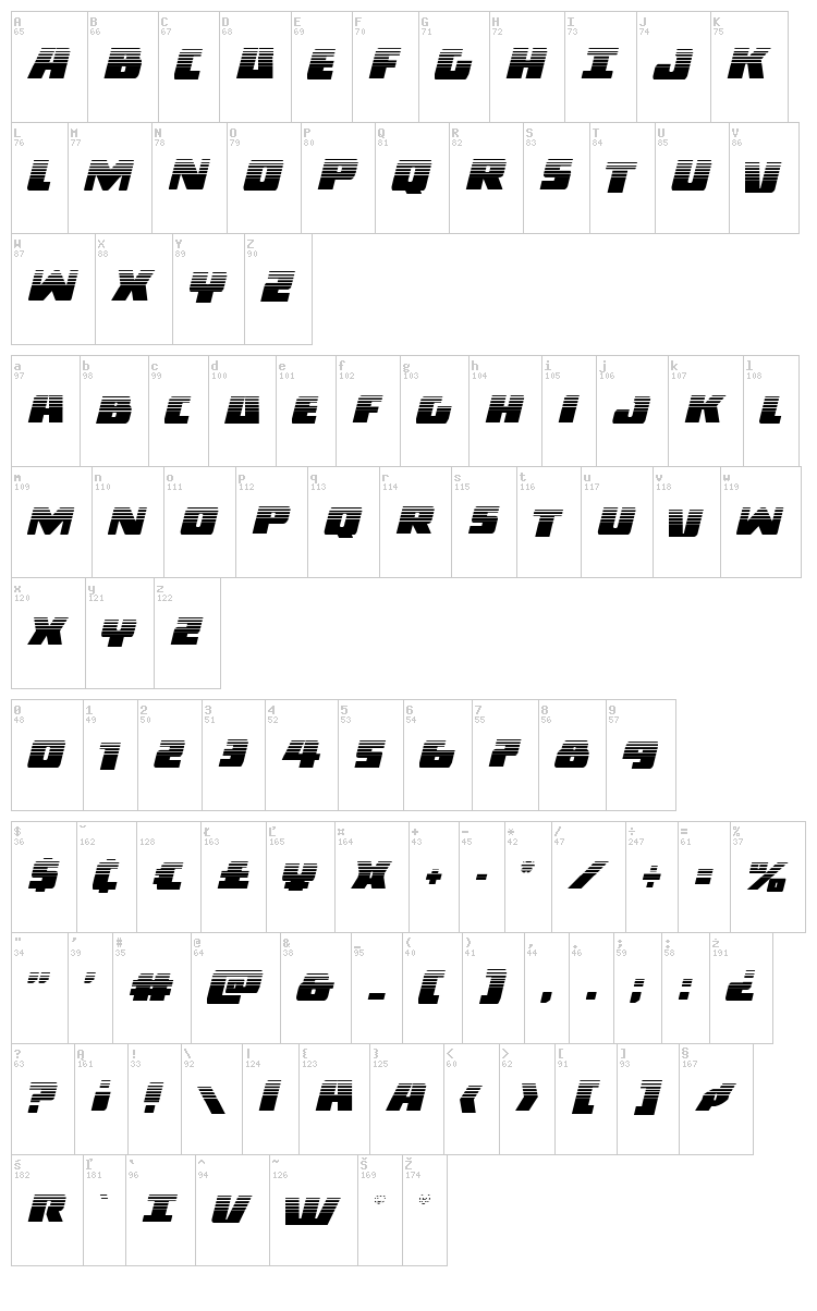 Dark Alliance font map