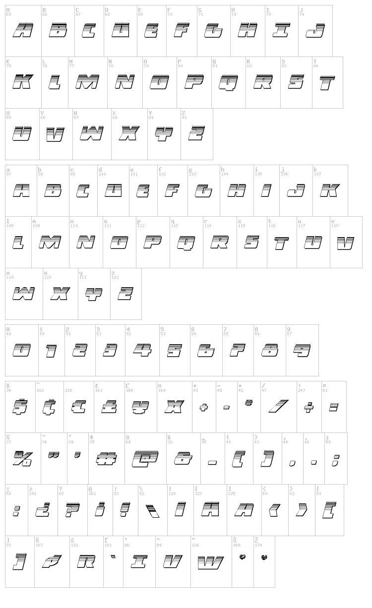 Dark Alliance font map