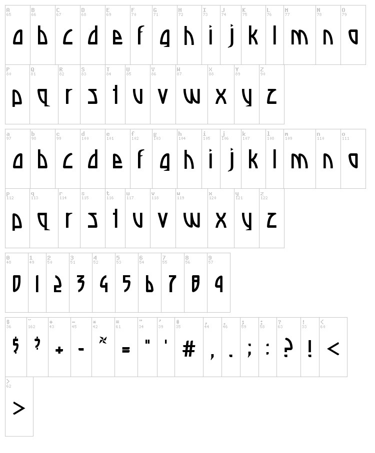 Deadspace font map