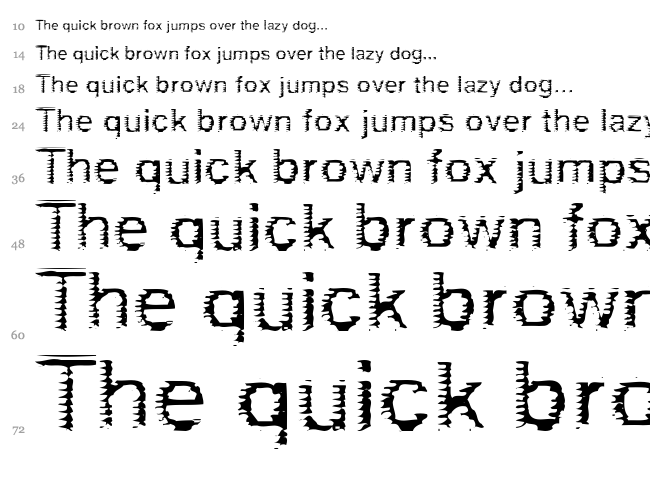 deRez font waterfall