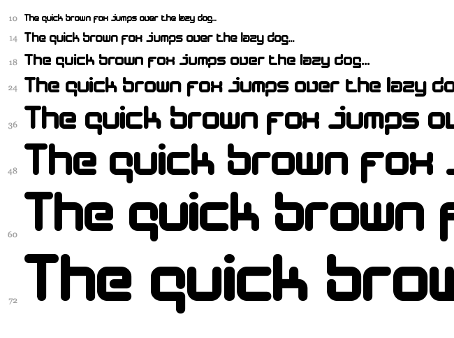 Designer Block font waterfall