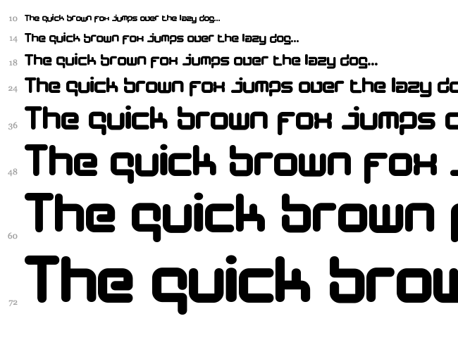 Designer Block font waterfall
