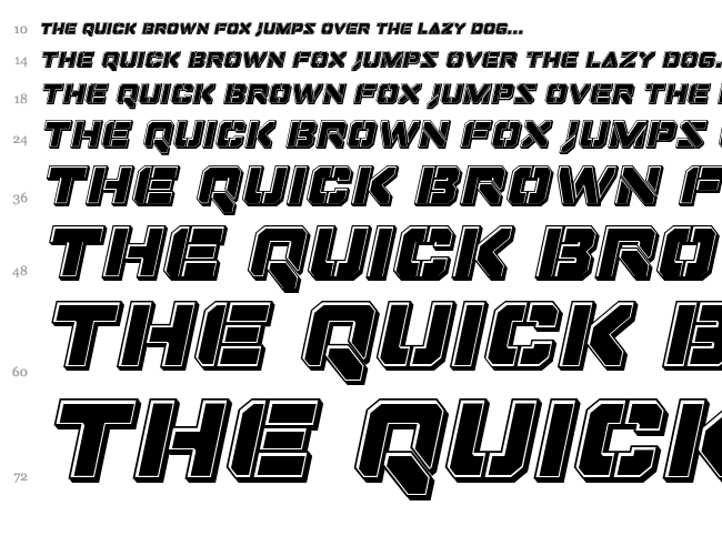 Domino Jack font waterfall