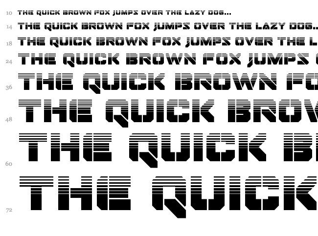 Domino Jack font waterfall