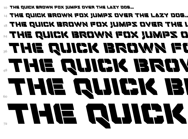 Domino Jack font waterfall