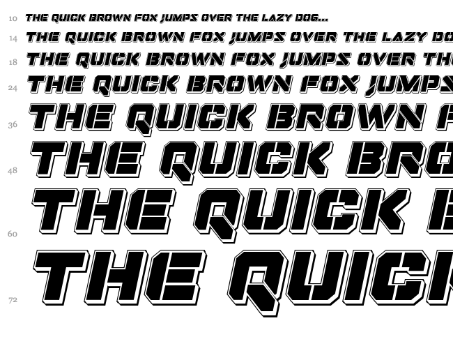 Domino Jack font waterfall