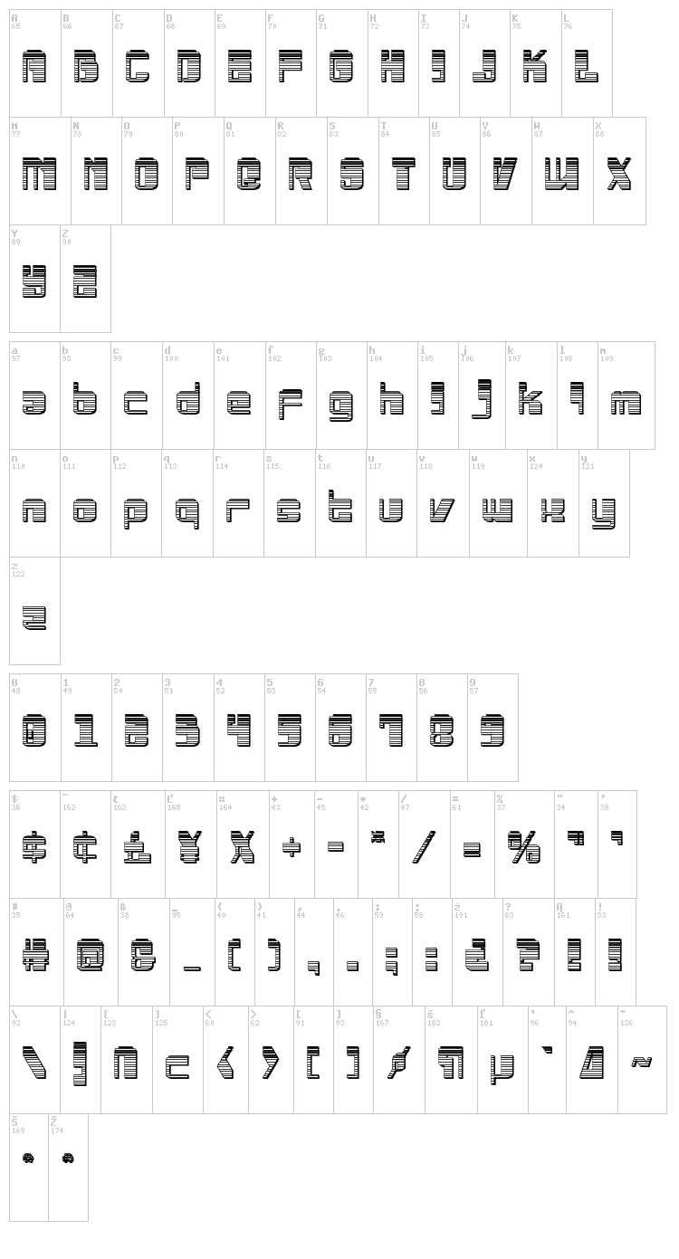 Drosselmeyer font map