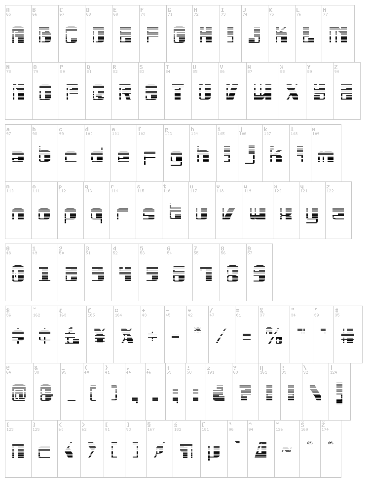 Drosselmeyer font map