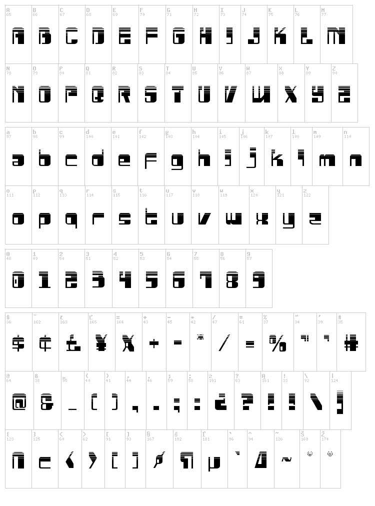 Drosselmeyer font map