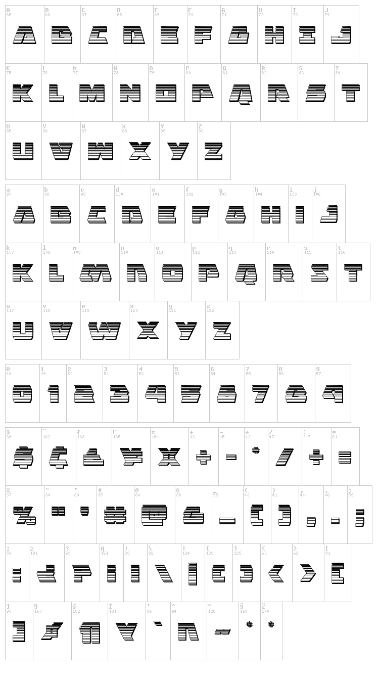 Eagle Strike font map