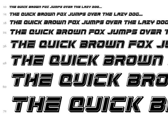 Edge Racer font waterfall