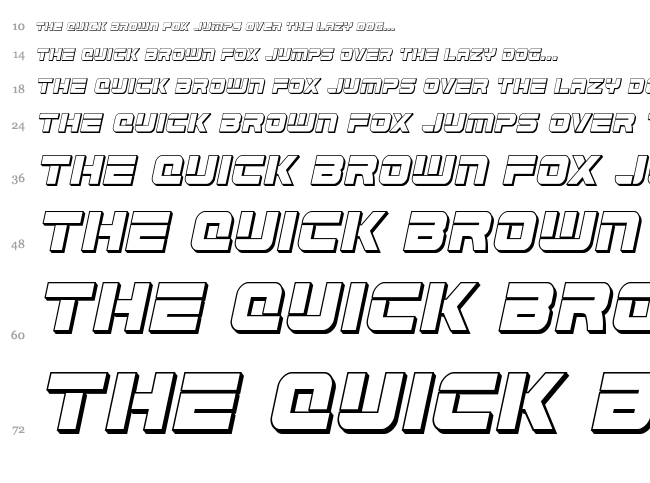 Edge Racer font waterfall