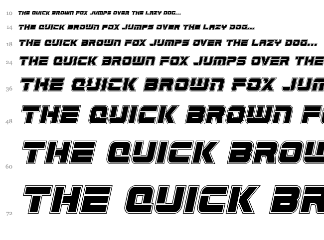 Edge Racer font waterfall