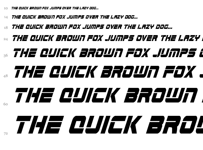 Edge Racer font waterfall