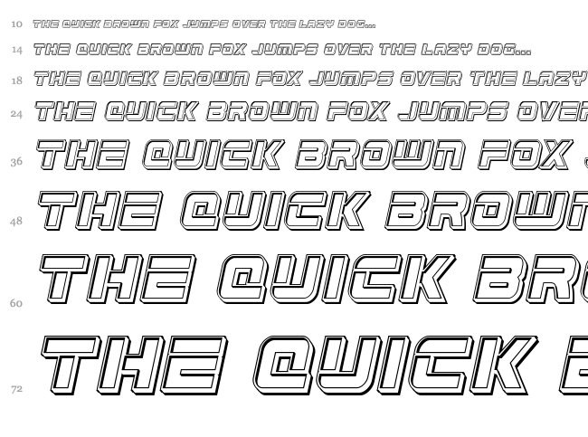Edge Racer font waterfall
