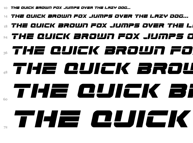 Edge Racer font waterfall