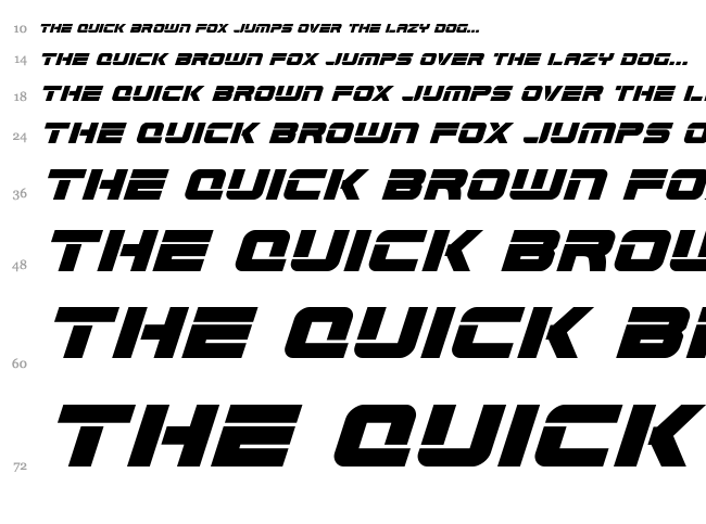 Edge Racer font waterfall