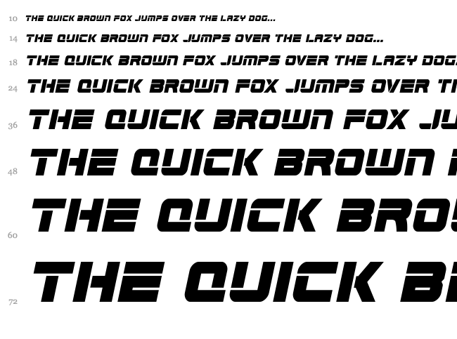Edge Racer font waterfall