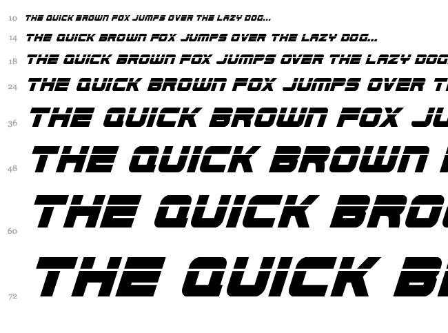 Edge Racer font waterfall