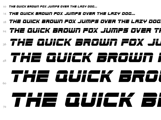 Edge Racer font waterfall