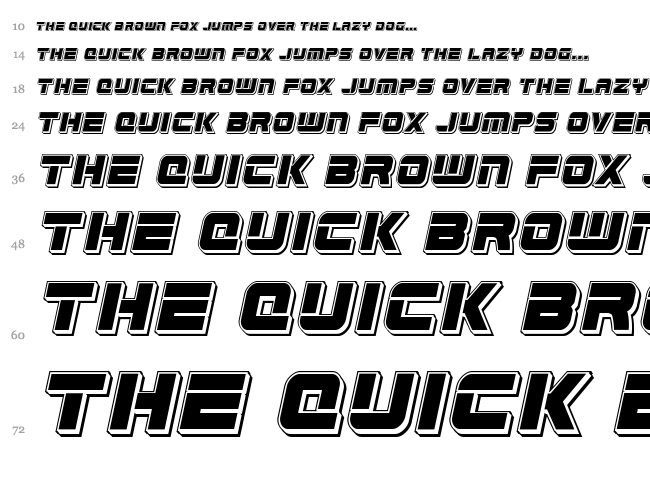 Edge Racer font waterfall