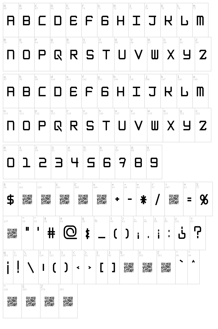 Epicenter font map