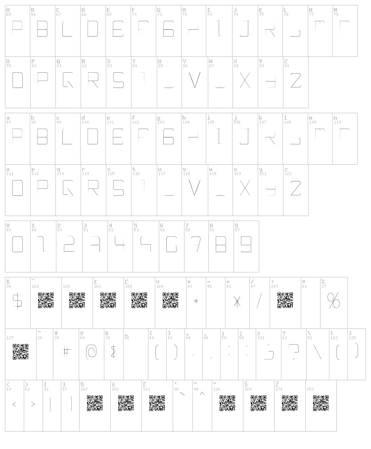Epicenter font map