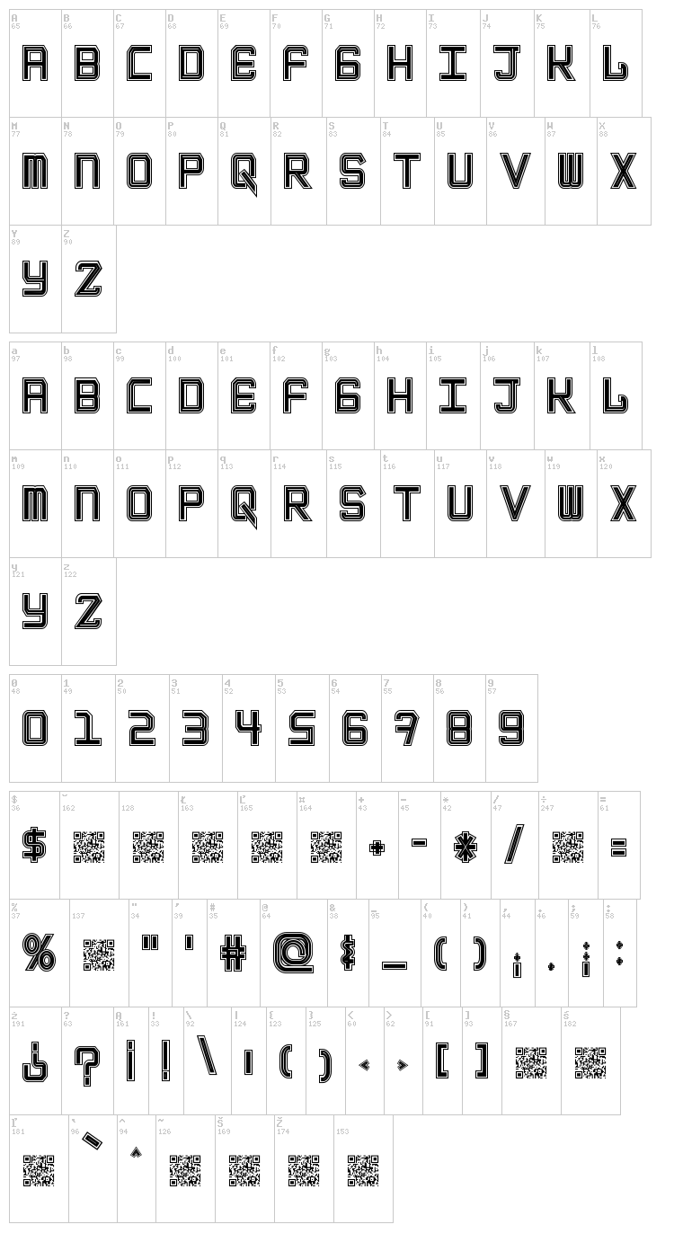 Epicenter font map