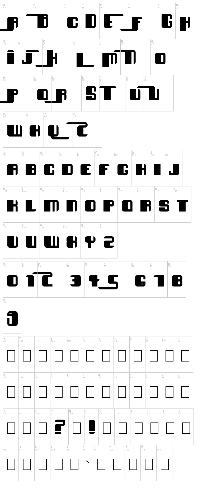 Essef font map