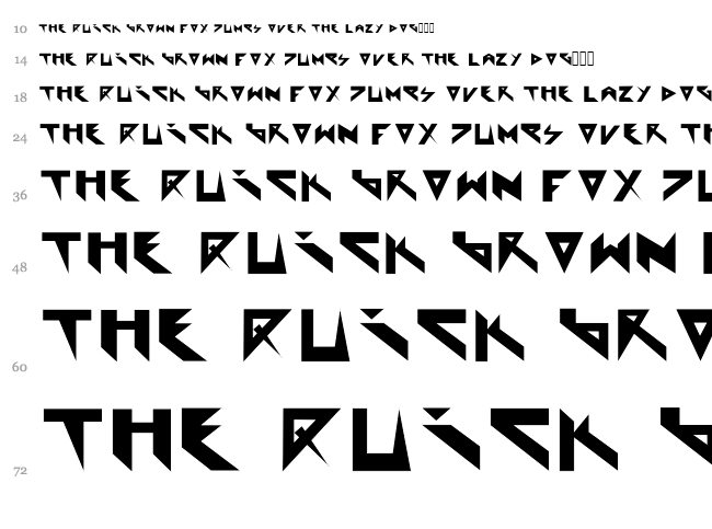 Extraterrestial font waterfall