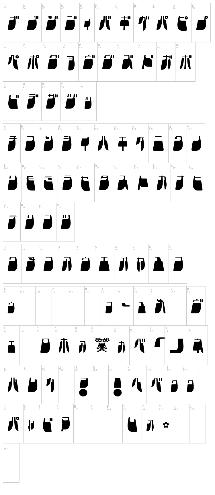 Frigate font map