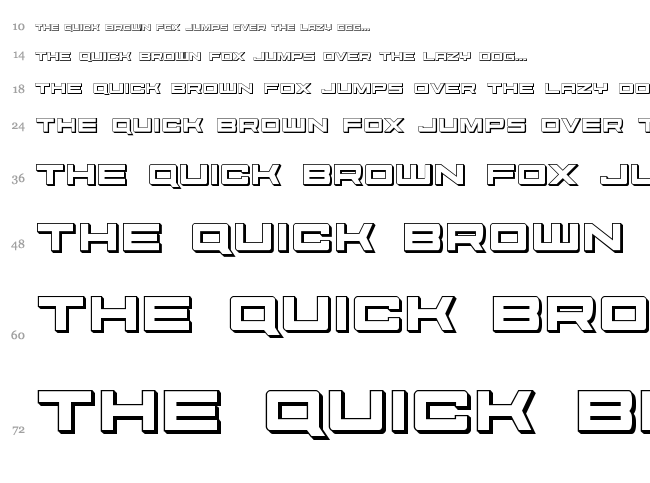 Future Forces font waterfall
