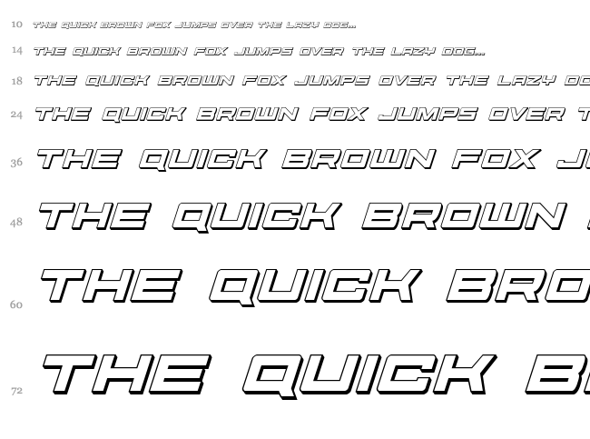 Future Forces font waterfall